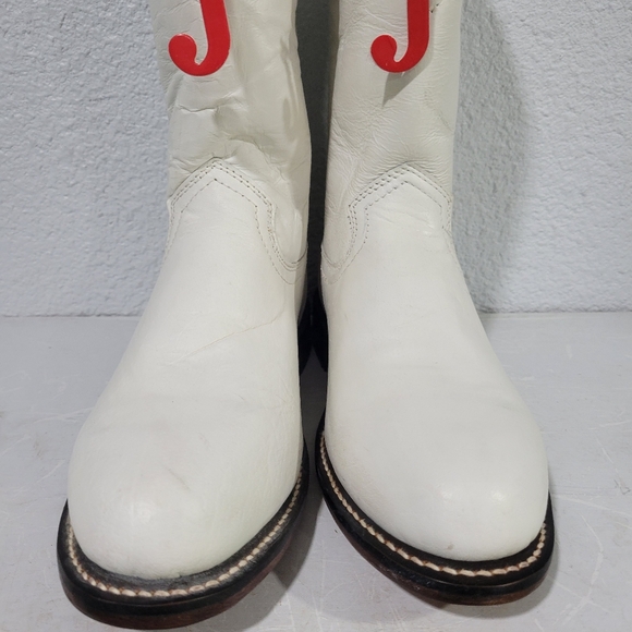 Justin Holland 10" Roper Boots Womens Size 9.5  White New - Picture 4 of 9